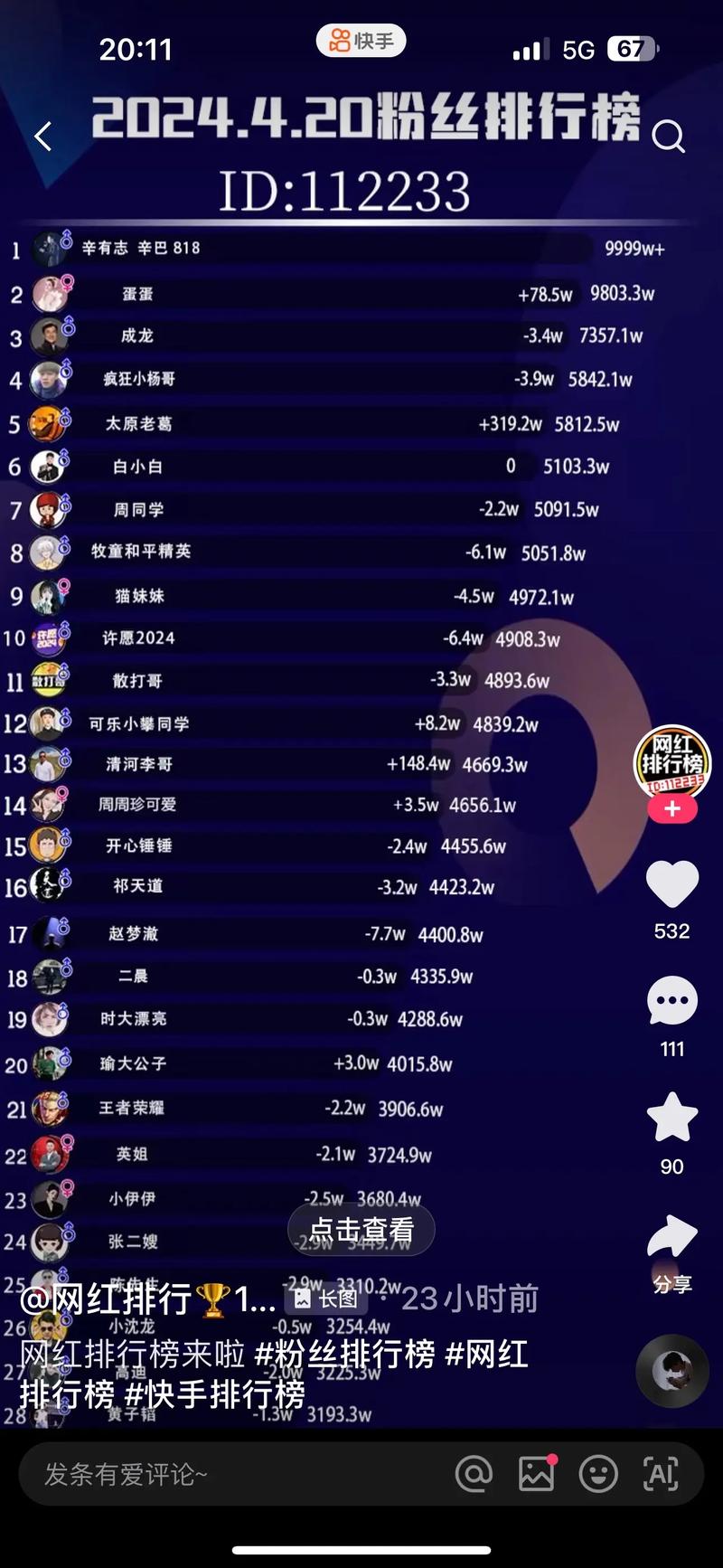 1元漲100粉-快手粉絲1.8元一單